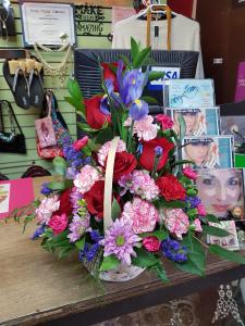 Panier rouge et violet