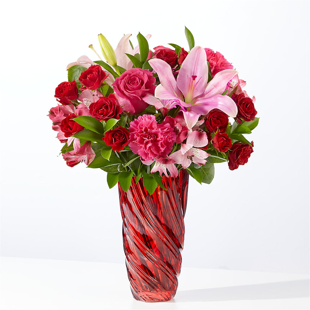 In Love Bouquet with Luxe Swirl Vase – Trail Florist Incorporated, Trail BC