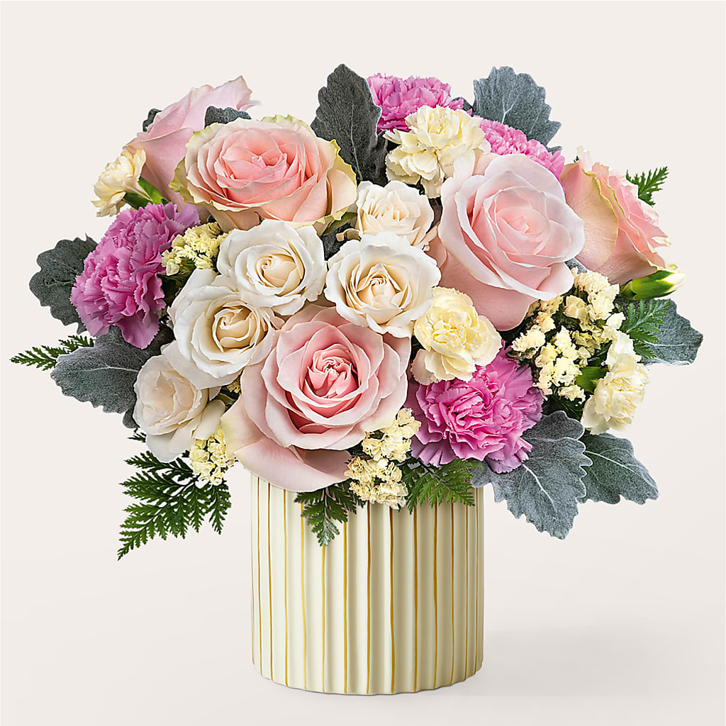 Blissful Moments Bouquet with Ivory Vase – Trail Florist Incorporated, Trail BC