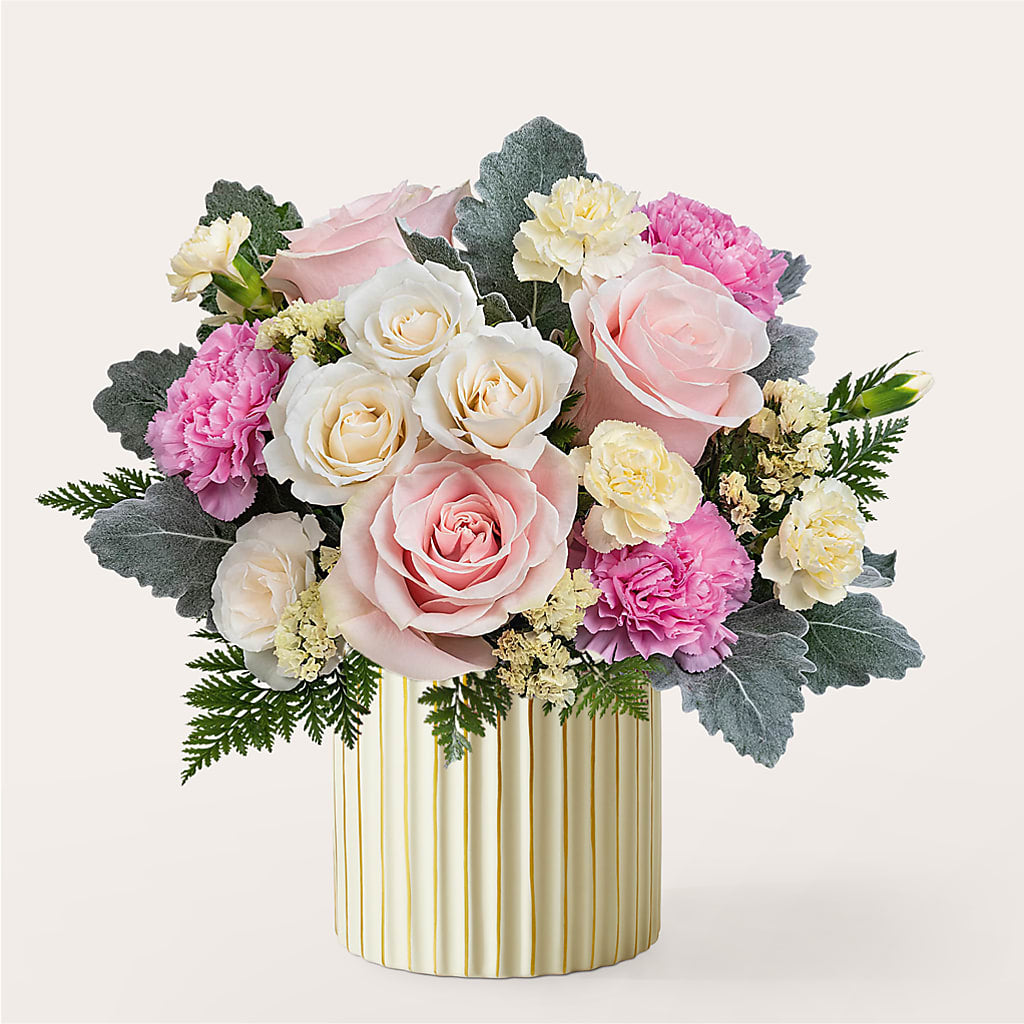 Blissful Moments Bouquet with Ivory Vase – Trail Florist Incorporated, Trail BC