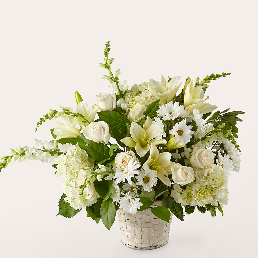 Ivory Elegance Floral Basket – Trail Florist Incorporated, Trail BC