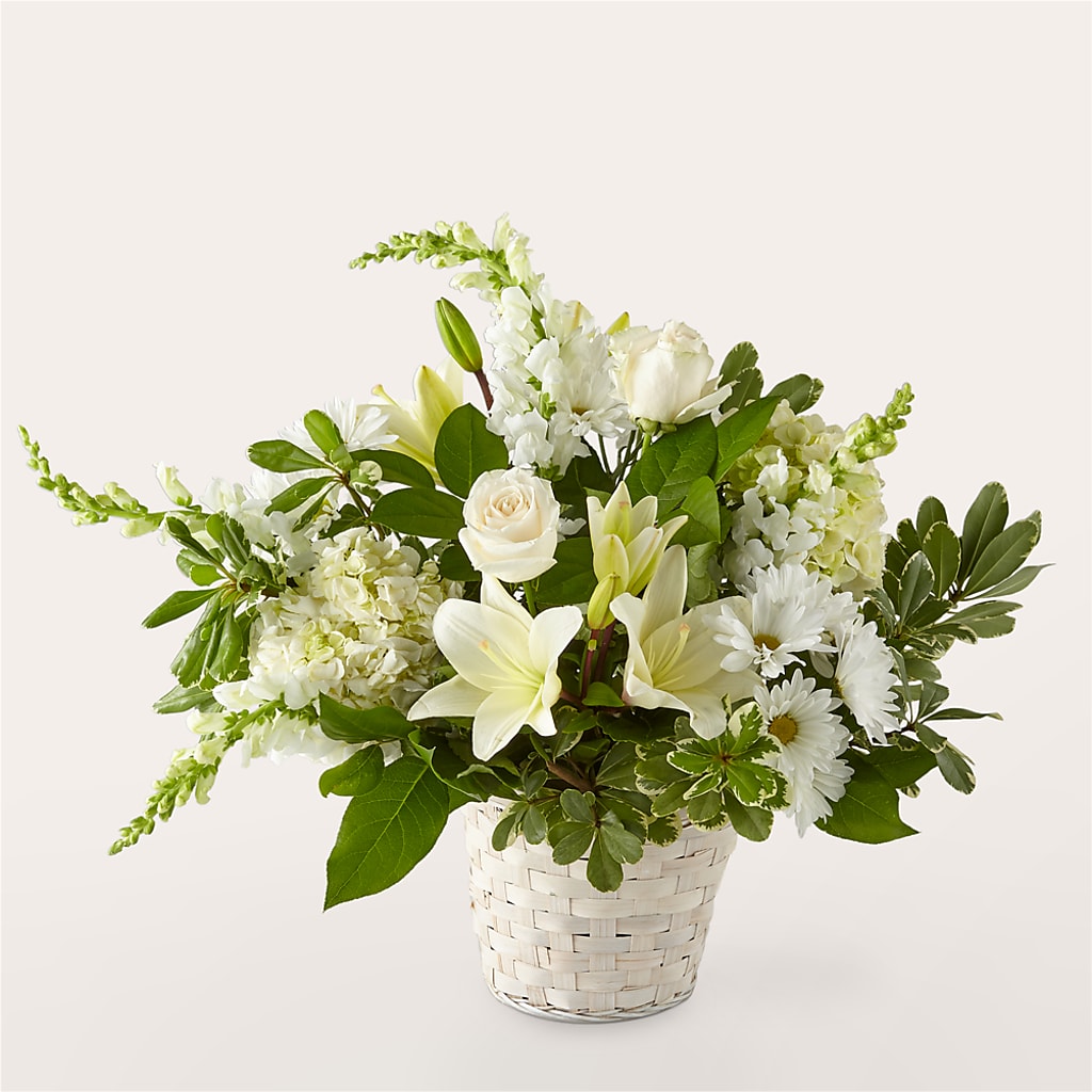 Ivory Elegance Floral Basket – Trail Florist Incorporated, Trail BC