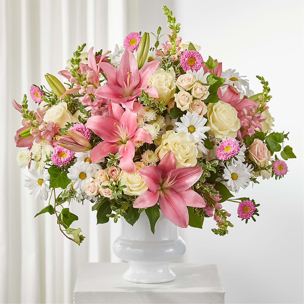 Empathetic Blooms Urn Arrangement – Trail Florist Incorporated, Trail BC