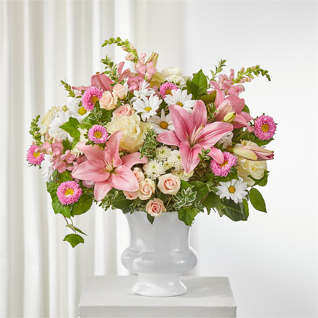 Empathetic Blooms Urn Arrangement – Trail Florist Incorporated, Trail BC
