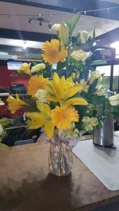 Yellow Lily and rose Tribute Garden of Eden –  Trail Florist Incorporated, Trail BC