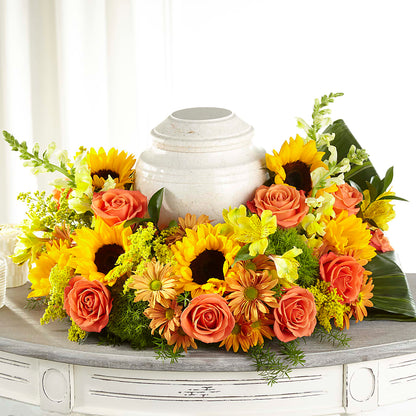 Faithful Sunflower Cremation Adornment –  Trail Florist Incorporated, Trail BC