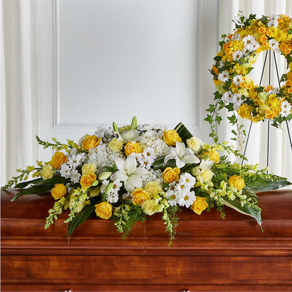 Golden Harmony Casket Spray –  Trail Florist Incorporated, Trail BC