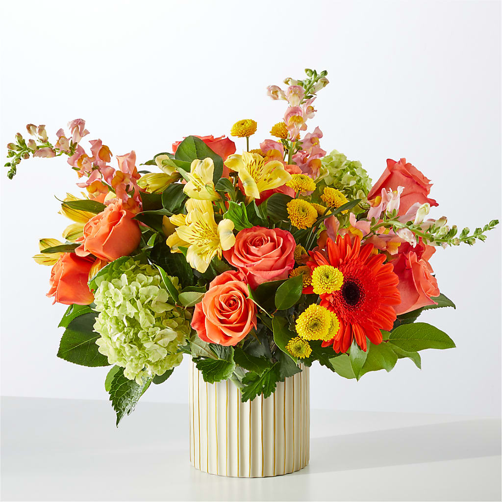 Autumn Sunshine Bouquet with Ivory Vase –  Trail Florist Incorporated, Trail BC