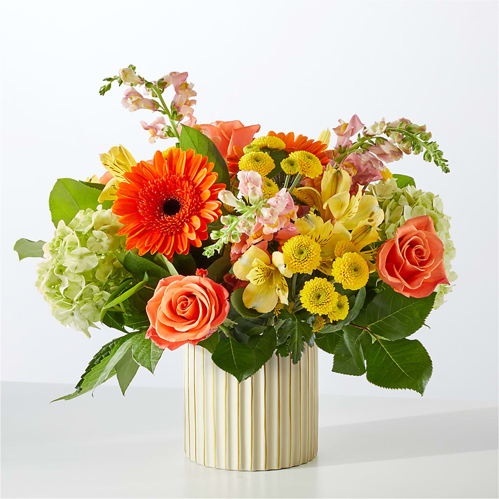 Autumn Sunshine Bouquet with Ivory Vase –  Trail Florist Incorporated, Trail BC