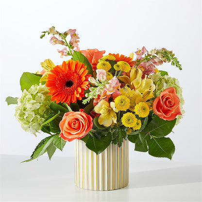 Autumn Sunshine Bouquet with Ivory Vase –  Trail Florist Incorporated, Trail BC