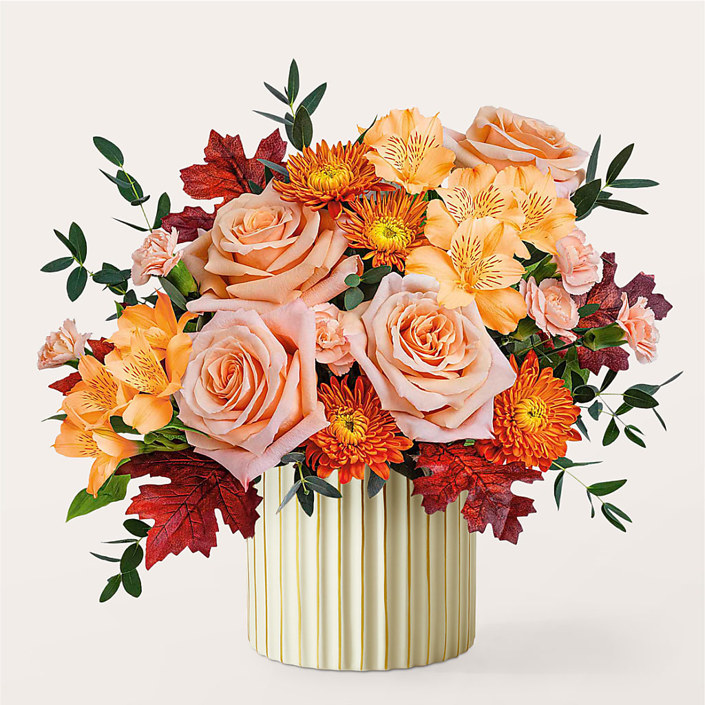 Spiced Latte Bouquet with Ivory Vase –  Trail Florist Incorporated, Trail BC