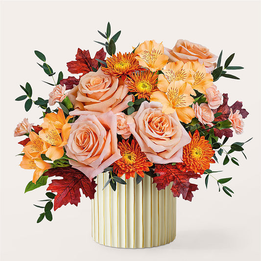 Spiced Latte Bouquet with Ivory Vase –  Trail Florist Incorporated, Trail BC