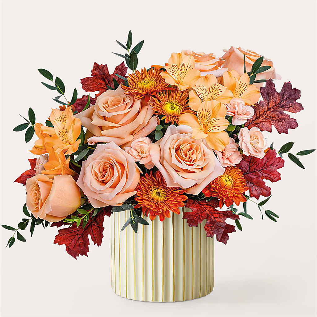 Spiced Latte Bouquet with Ivory Vase –  Trail Florist Incorporated, Trail BC