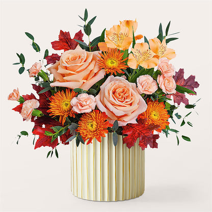 Spiced Latte Bouquet with Ivory Vase –  Trail Florist Incorporated, Trail BC