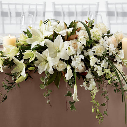White Linen Arrangement –  Trail Florist Incorporated, Trail BC