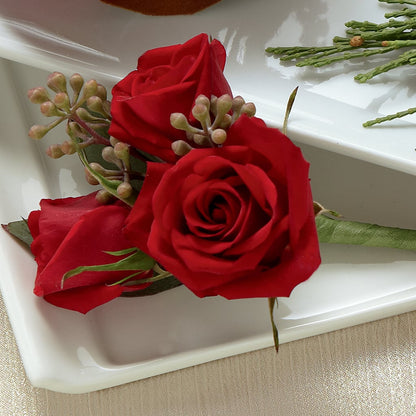 Red Spray Rose Boutonniere –  Trail Florist Incorporated, Trail BC