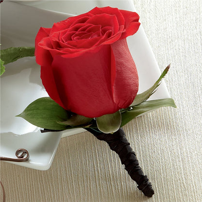 Red Rose Boutonniere –  Trail Florist Incorporated, Trail BC
