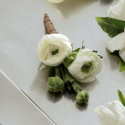 White Ranunculus Boutonniere –  Trail Florist Incorporated, Trail BC