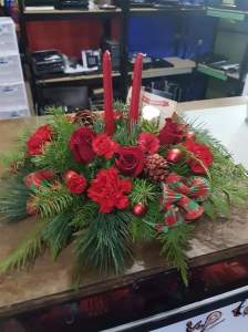 Christmas Centerpiece with Candles